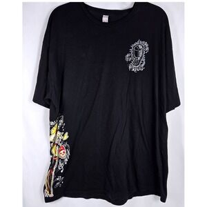 Cotton Heritage Rockabilly Pin Up Girl Graphic T-Shirt Black 2XL Kools LA Rocker